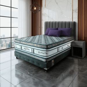 Euro Pillow Top - Colchón + Base Cama + Espaldar